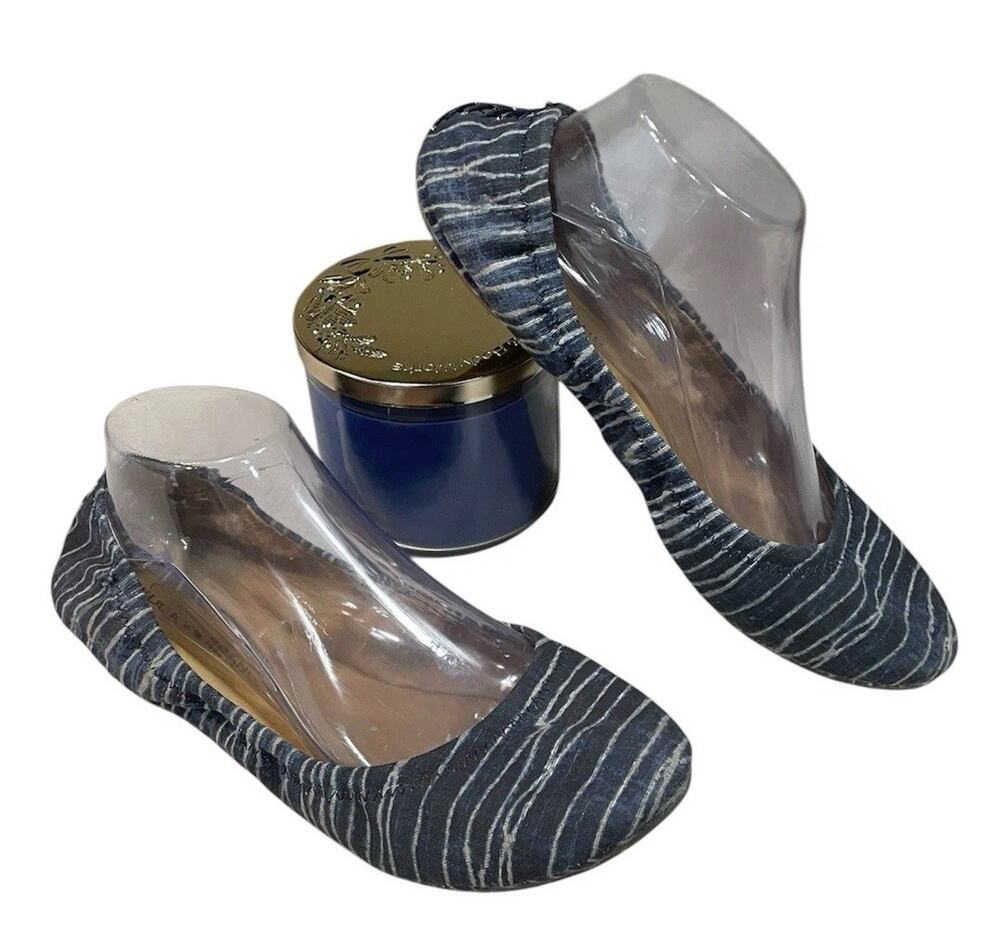 Lucky Brand Emmie Ballet Flats Women’s Size 10 Blue Stripes Slip On Shoes Casual